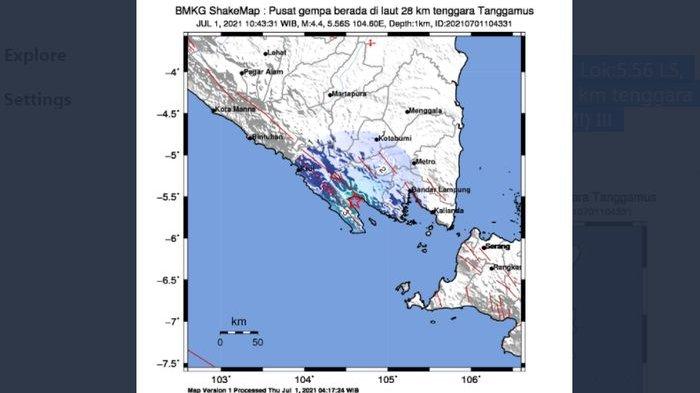 Hingga Siang Ini, Gempa Bumi 3 Kali Landa Tanggamus Lampung, BMKG Catatan Kekuatan Gempa Hampir Sama  