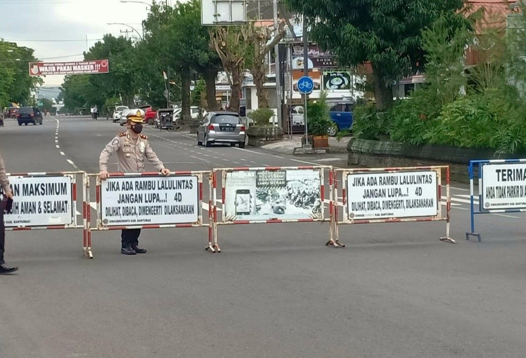 PPKM Darurat, Sepuluh Ruas Jalan di Kota Purwokerto Ditutup