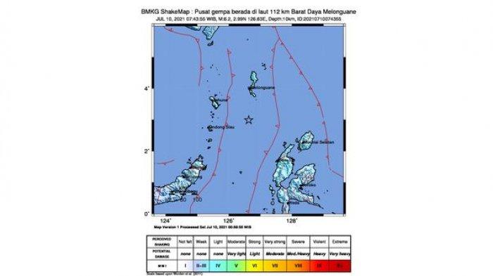 INFO Gempa Bumi Pagi Ini, Berkekuatan Magnitudo 6,2, Terjadi di Melonguane 