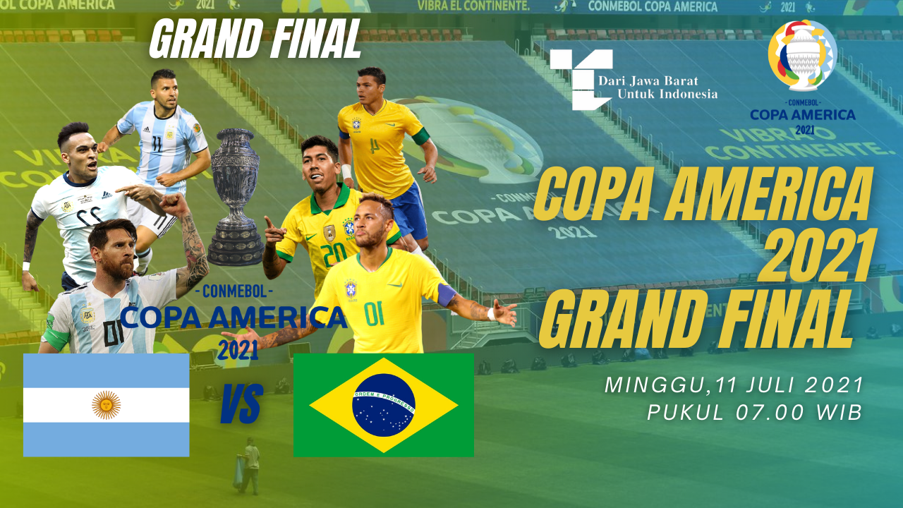 LINK Live Streaming GRAND FINAL Copa America 2021 : Argentina Vs Brasil, Pilih Lionel Messi Atau Neymar Jr ? 