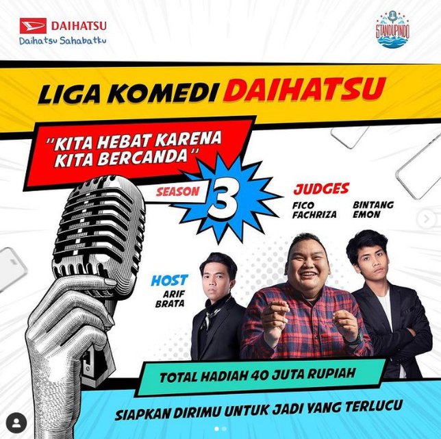 Gandeng Standup Indonesia, Daihatsu Siap Gelar Liga Komedi Daihatsu Season 3  