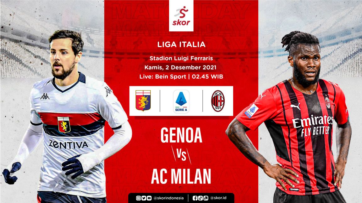 LINK Live Streaming Serie A : Genoa vs AC Milan di Liga Italia Shevchenko Melawan Mantan, Kick-off Pukul 02.45 WIB