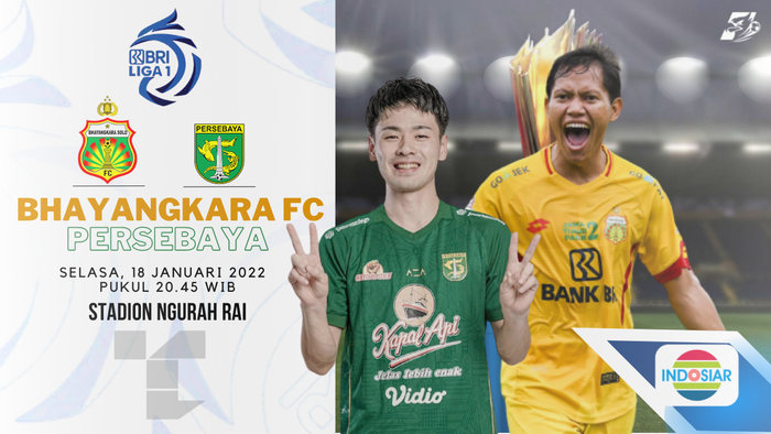 LINK Live Streaming BRI Liga 1 : Bhayangkara FC Vs Persebaya Surabaya, Laga Perebutan Puncak Klasemen ! 