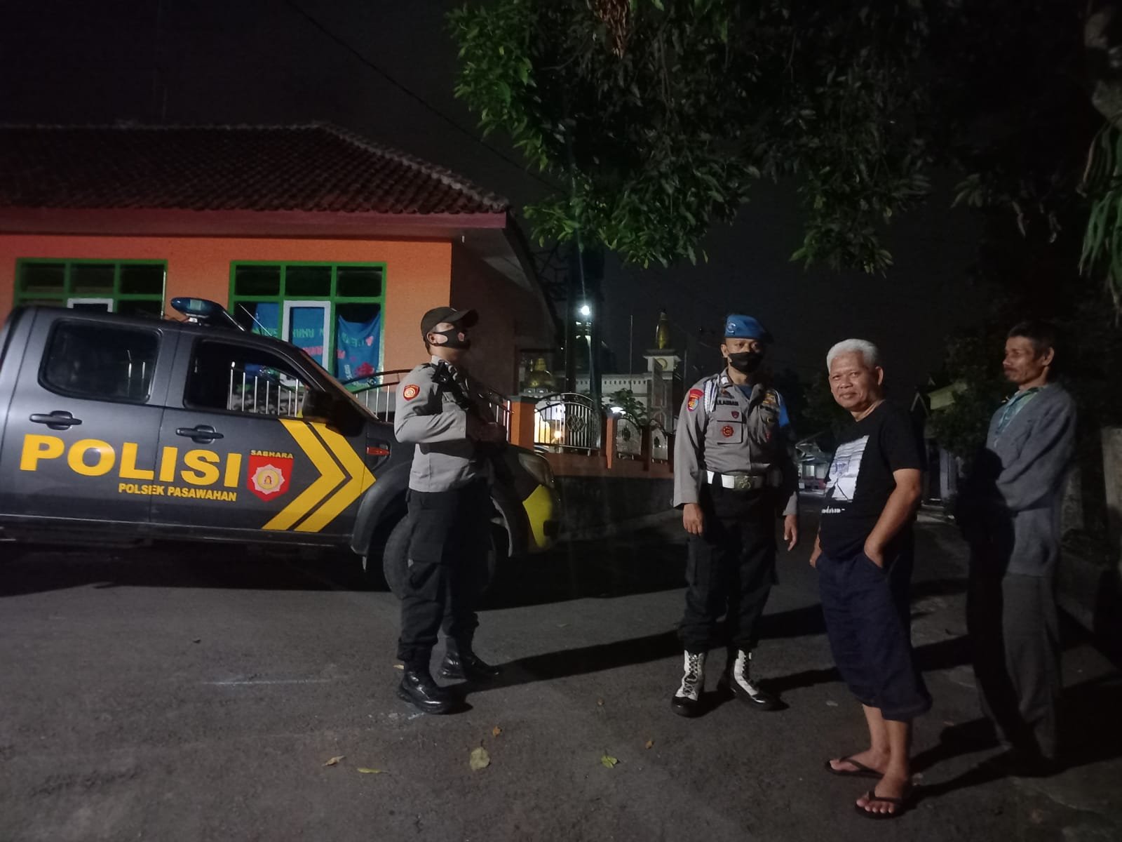 Patroli Malam Antisipasi Gangguan Kamtibmas di wilayah Polsek Pasawahan