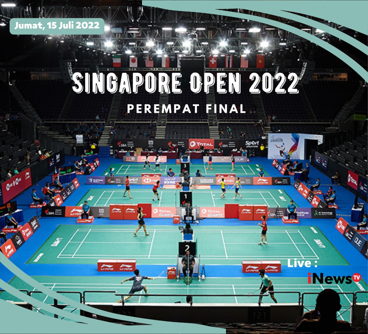 Live Streaming dan Jadwal PEREMPAT FINAL Singapore Open 2022 : Bermain Pukul 12.00 WIB, Indonesia Tersisa 8 Wakil 