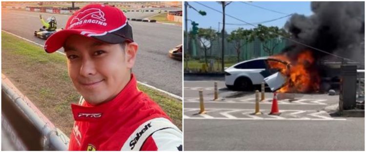 Aktor Sekaligus Penyanyi Taiwan Jimmy Lin Kecelakaan, Mobil Tesla yang Dikendarai Tabrak Tiang Listrik dan Terbakar