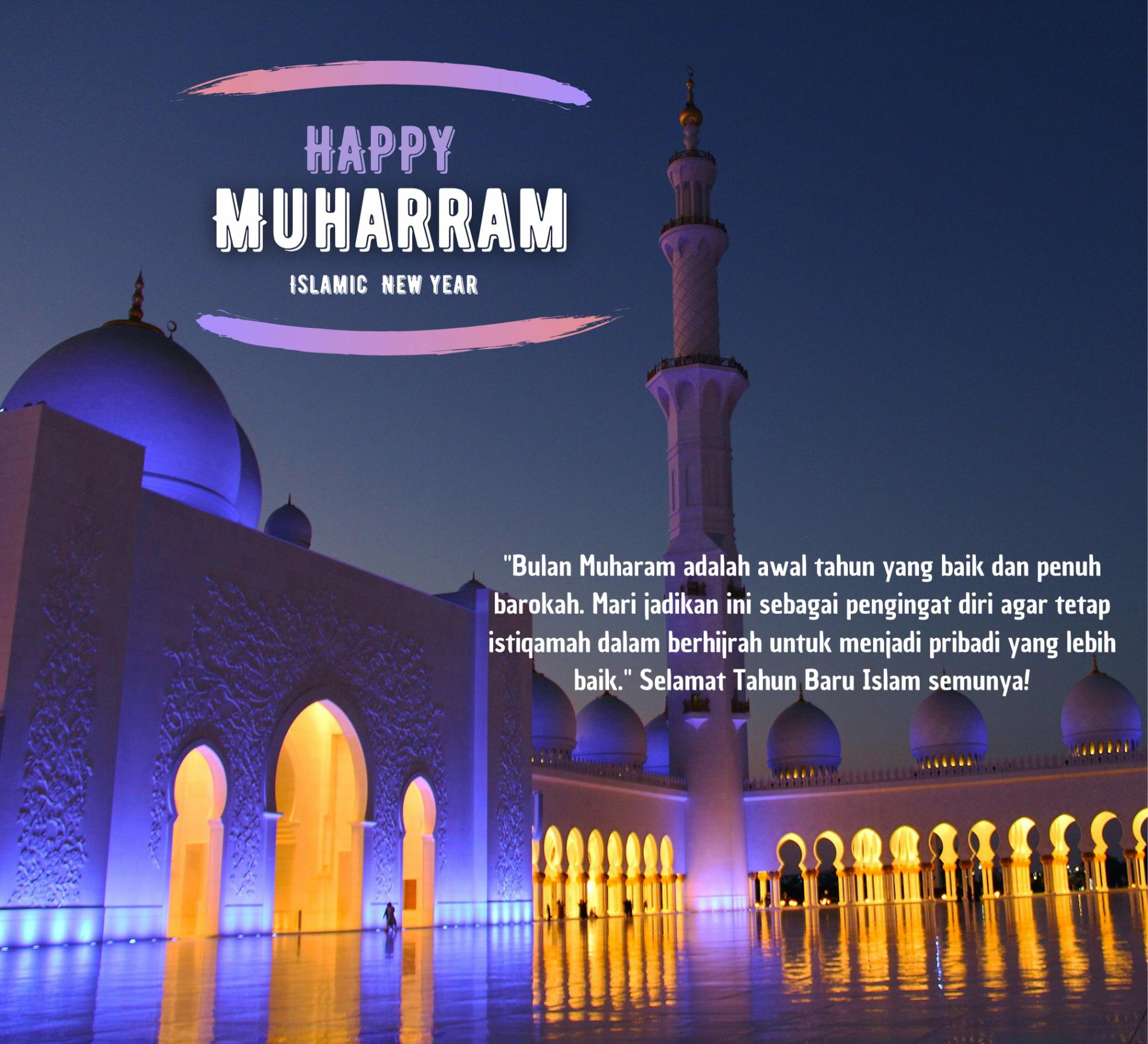 KUMPULAN GAMBAR Ucapan Selamat Tahun Baru Islam  1444 H,  Meriahkan Tahun 1 Muharram Kali ini ! 