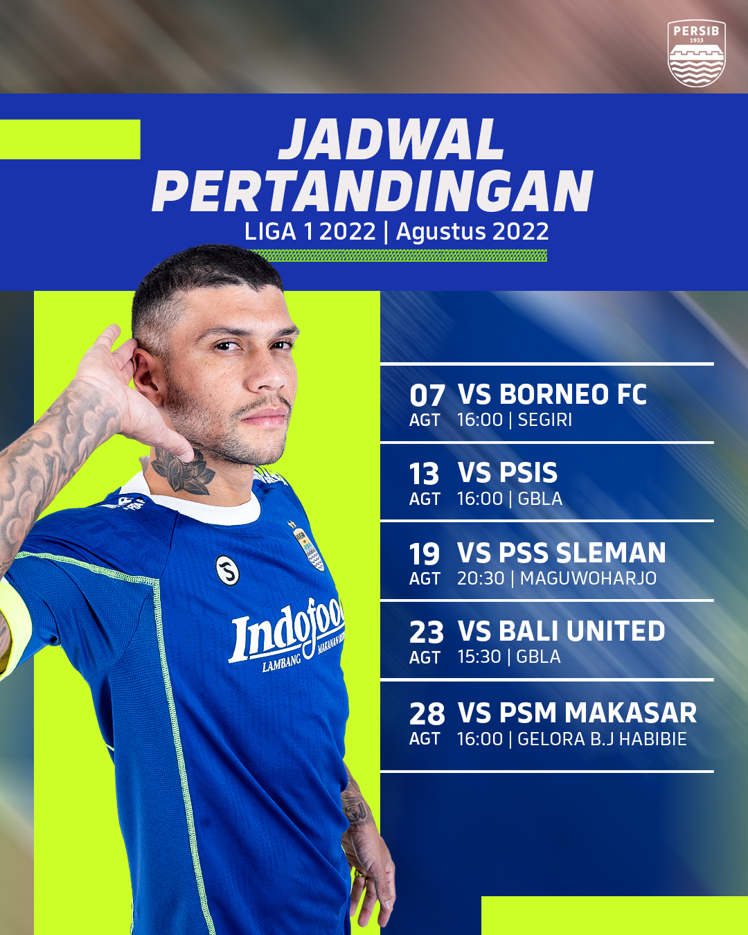 JADWAL BRI Liga 1 Pekan 4 : Persib Bandung Kebali Hadapi Lawan Tangguh, Ada Big Match Bali Vs Arema !