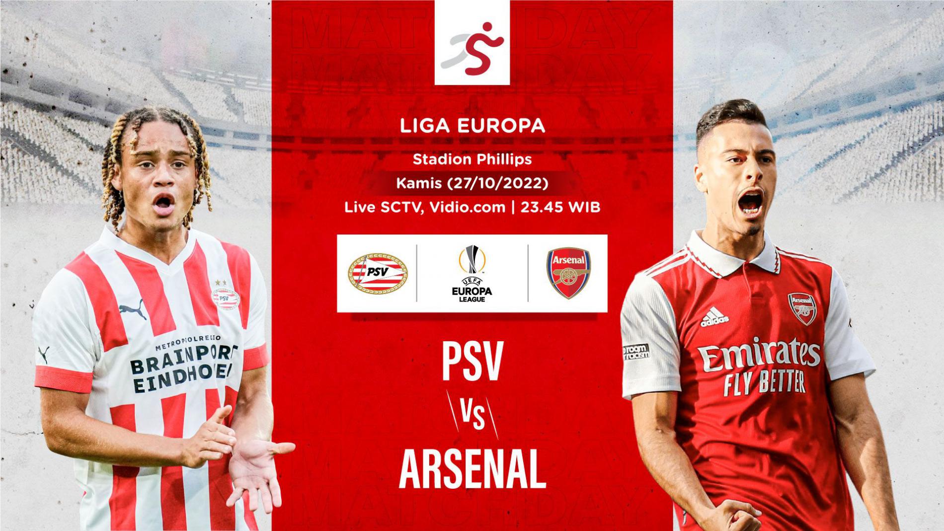 LINK Live Streaming Europa League: PSV Vs Arsenal, The Gunners Belum Terkalahkan ! 