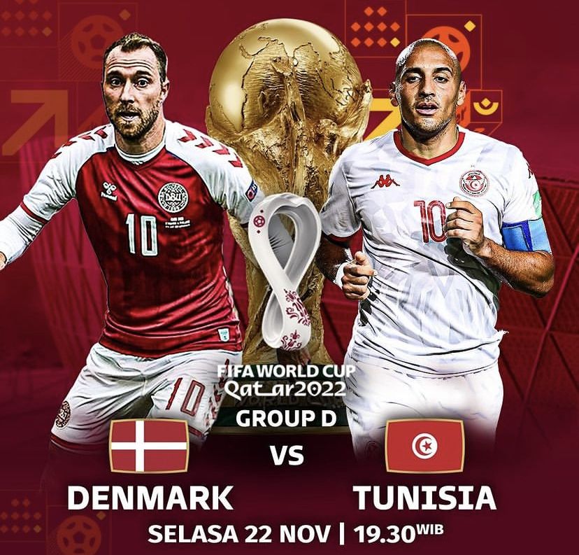 LINK Live Streaming Piala Dunia 2022 Qatar: Denmark Vs Tunisia, Tim Dinamit Lebih Diunggulkan ! 