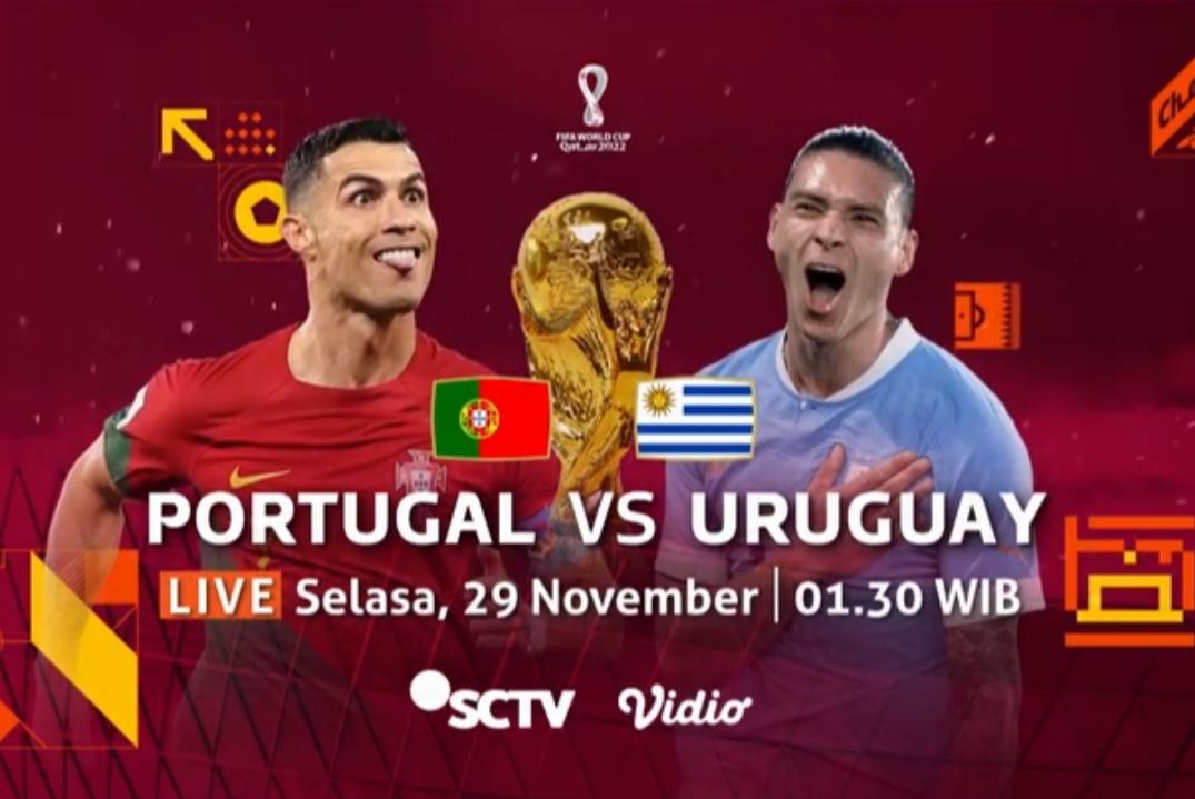 LINK Live Streaming  Piala Dunia 2022 Qatar: Portugal Vs Uruguay, Ronaldo Vs Nunez ! Mana yang Bisa Membawa Negaranya Menang ? 