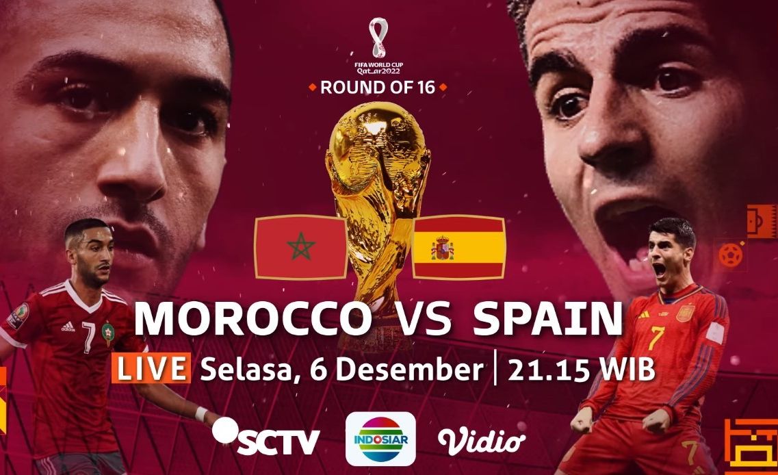 LINK Live Streaming Piala Dunia 2022 Babak 16 Besar: Spanyol Vs Maroko, Si Banteng Jangan Anggap Sepele Kekuatan Singa Atlas ! 