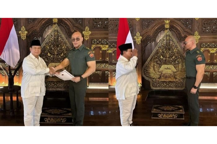 Deddy Corbuzier Diberi Pangkat Letnan Kolonel Tituler AD Oleh Prabowo Subianto 