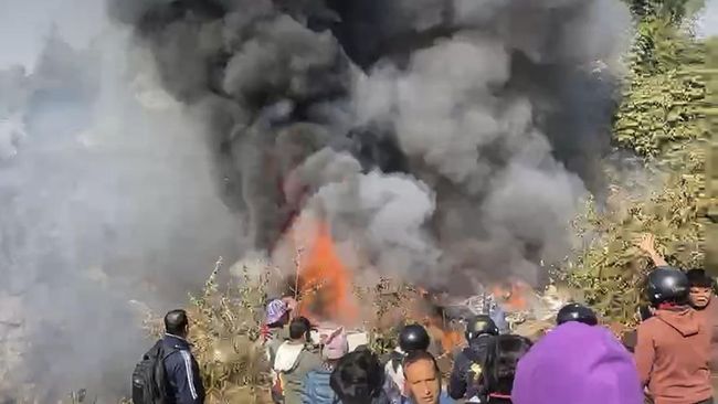 KRONOLOGI Pesawat Yeti Airlines Terjatuh dan Tabrak Tebing Jurang di Nepal 