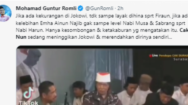 VIRAL ! Potongan Video yang Diduga Cak Nun Sebut Jokowi Seperti Firaun, Benarkah ? 
