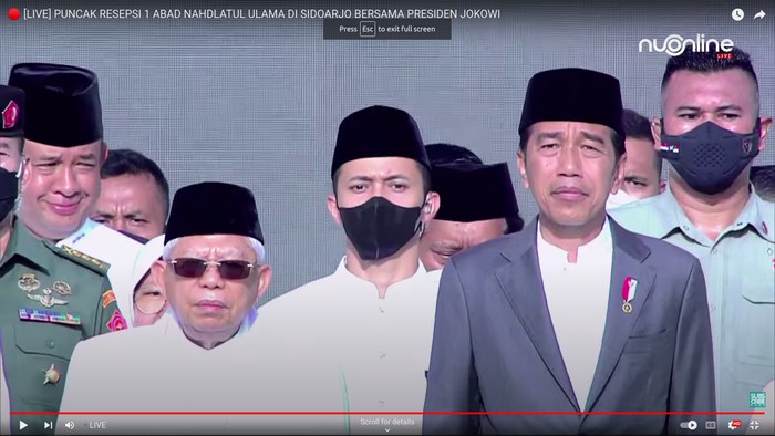 1 Abad Nahdlatul Ulama (NU) Untuk Indonesia , Presiden Jokowi Ucapkan Terima Kasih 