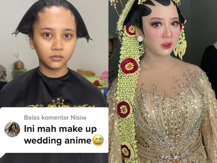 VIRAL ! Pernikahan Adat Jawa Ini Makeup nya Sepert Karakter Anime Tuai Pujian Warganet 