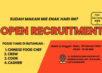 WALK IN INTERVIEW! Mie Gerlong Bandung Gelar Loker 4 Posisi untuk Tamatan SMK