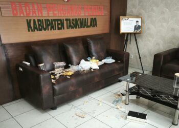 Kantor Bawaslu Kabupaten Tasikmalaya Dirusak Orang Tak Dikenal, Berikut Kondisinya