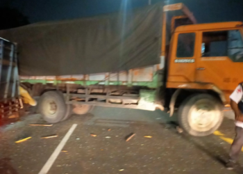 Truk Muat Sapi vs Bokong Truk Fuso di Tol Sidoarjo (Istimewa)