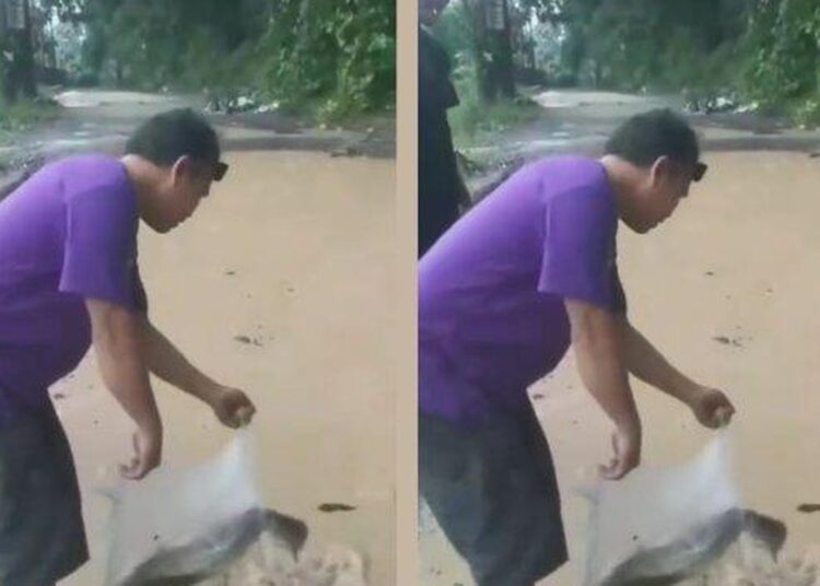 VIRAL Warga Sukabumi Tebar Ikan di Jalan Rusak Pangleseran, Sindir Pejabat yang Sibuk Ngonten dan Ngopi