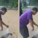 VIRAL Warga Sukabumi Tebar Ikan di Jalan Rusak Pangleseran, Sindir Pejabat yang Sibuk Ngonten dan Ngopi