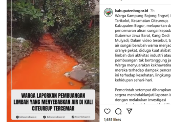 VIRAL Air Sungai di Citeureup Bogor Berubah Oranye dan Berbau Menyengat Akibat Limbah Industri