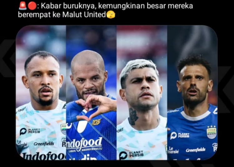 Persib Bandung Hadapi Perombakan Skuad: 4 Pemain Inti Berpotensi ke Malut United, 5 Pemain Baru Siap Merapat