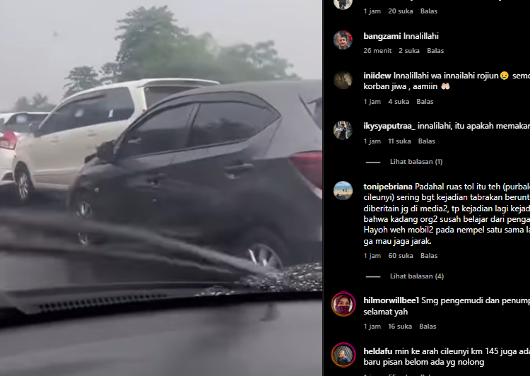 Viral! Video Tabrakan Beruntun di Tol Cileunyi Arah Bandung Bikin Geger, Arus Lalin Padat Merayap