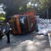 Truk Pengangkut Gabah Terguling di Cikuda Jatinangor, Ini Penyebabnya