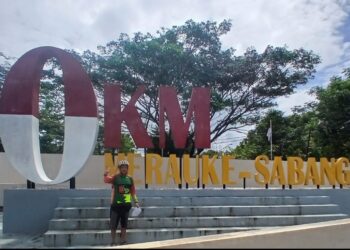 Gowes PWI, Cimahi-Papua,Taufik Akhiri Perjalanan di Merauke