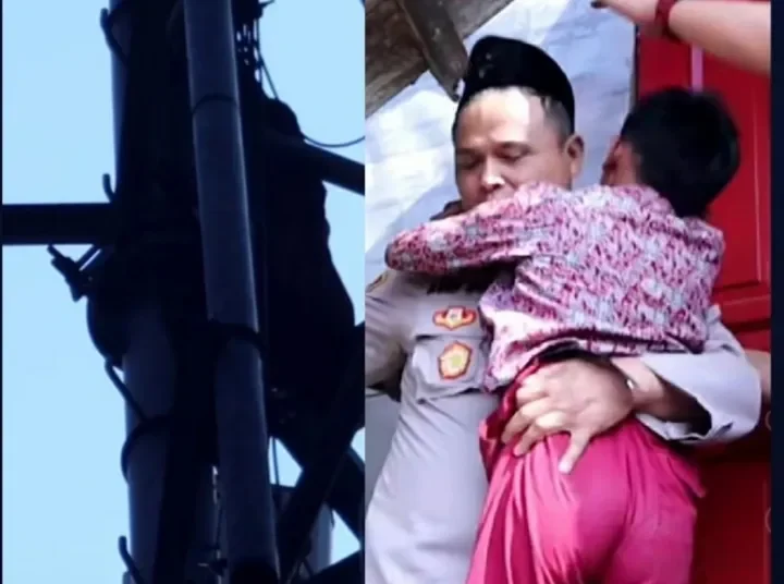 Heboh! Bocah SD di Pameungpeuk Panjat Tower 25 Meter Gara-Gara Tak Terima Dinasehati Guru