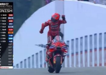 Marc Marquez Juara MotoGP Jerman 2025 Lawan 10 Rider Lalu Selebrasi Ikonik ‘Aura Farming’