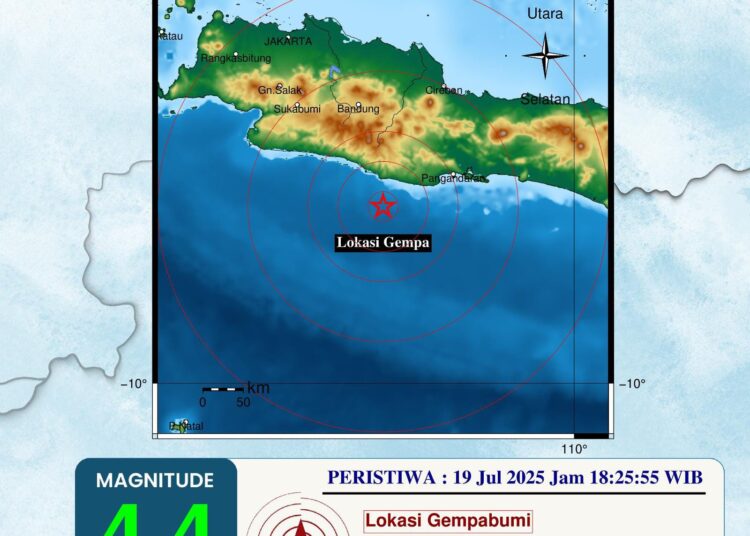 Gempa Bumi Magnitudo 4,4 Guncang Pangandaran, Terasa Sampai Bandung