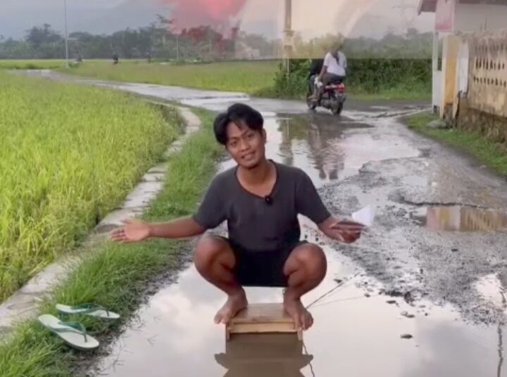 Viral, Video Jalan ‘Amburadul’ di Desa Cibodas Solokanjeruk, Ini Kata Kades