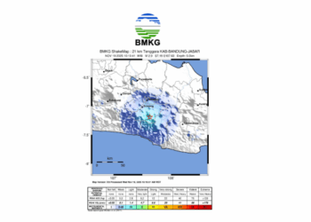 Kab. Bandung Diguncang Gempa Bumi Tektonik 2,9 Magnitudo