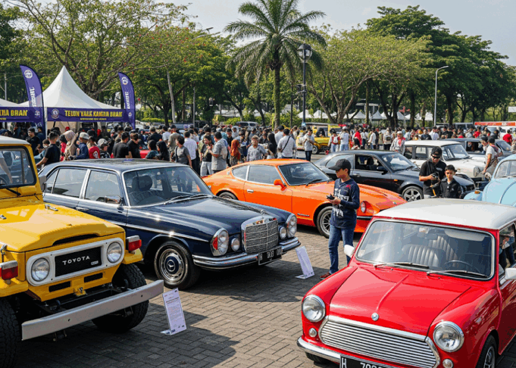 Rayakan HUT ke-46 PPMKI, Ratusan Mobil Kuno Ngumpul di Kota Lama Semarang