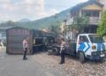 Usai Tabrak Pantat Bus, Truk Tronton Bermuatan Ratusan TV Led Terguling di Nagreg