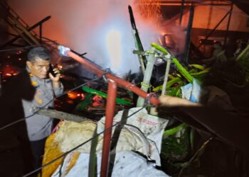 Diduga Korsleting Listrik, Dua Rumah Panggung di Ibun Kabupaten Bandung Dilumat Api