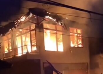 Gudang Kosong di Belakang Pasar  Ujungberung Terbakar Hebat