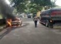 Mercedes Benz Terbakar di Jalan Lingkar Nagreg,  Pengemudi Tewas