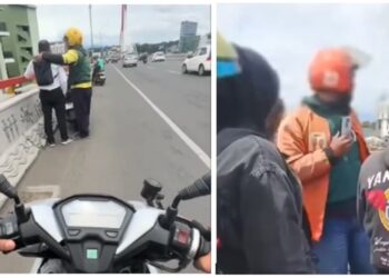 Diduga Akan Bunuh Diri, Seorang Pria dan Wanita di Flyover Pasupati Diselamatkan Ojol