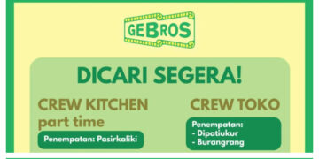 2 POSISI! Gebros Bandung Buka Loker untuk Lulusan SMA SMK, Ada Part Time!