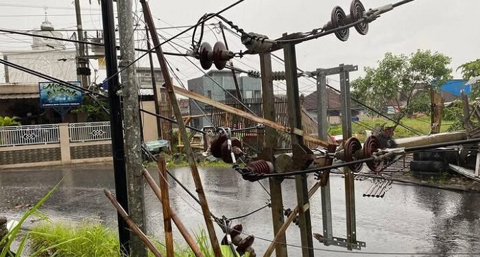 Kota Tasikmalaya Dilanda Hujan Deras dan Angin Kencang, 2 Tiang Listrik Ambruk dan Puluhan Pohon Roboh