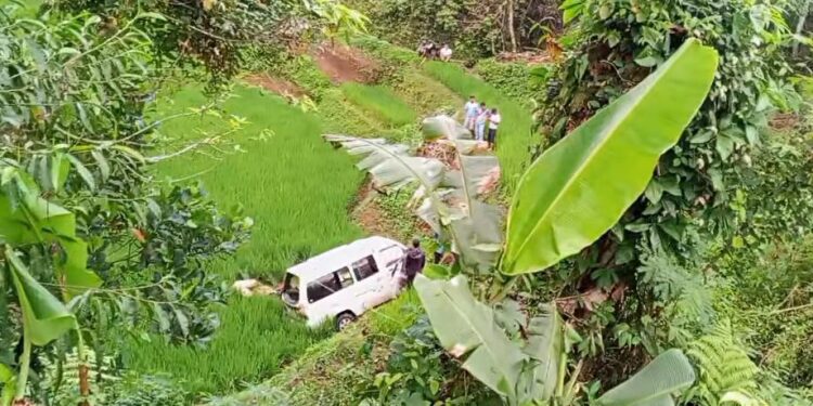 Detik-Detik Maut, Angkot Terjun Bebas ke Jurang Puluhan Meter, Sopir Selamat Hanya Luka Lecet
