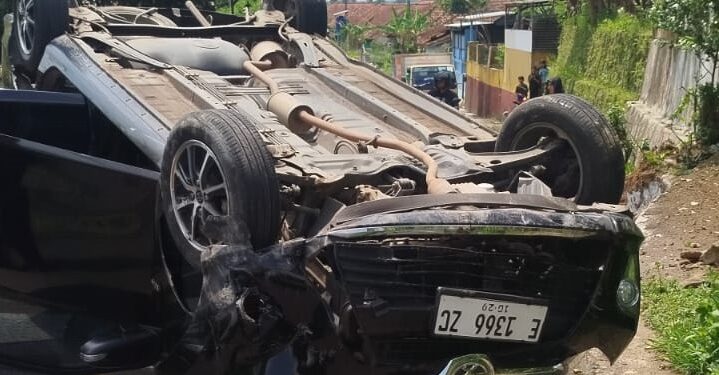 Ketua Dekopinda dan 4 Pengurus Lainnya Kecelakaan Tunggal di Jalan Desa Sukajaya