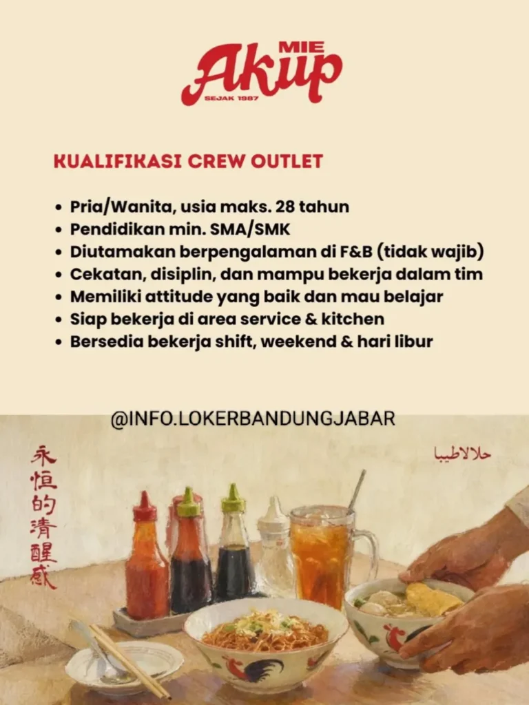Mie Akup Bandung Buka Loker Crew Outlet Buat Lulusan SMA dan SMK! 2 2 2