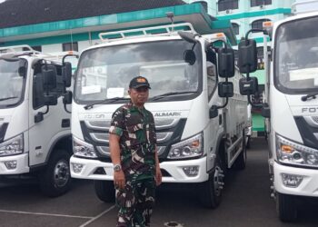 Puluhan Kendaraan KDMP Parkir di Makodim 0612 Tasikmalaya, Siap Didistribusi ke Desa dan Kelurahan
