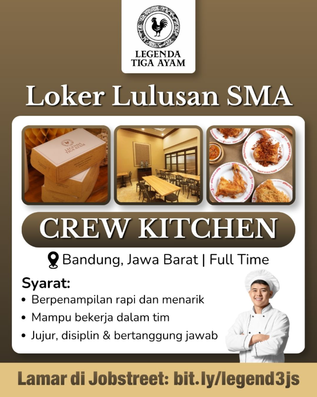 Lulusan SMA SMK! Legenda Tiga Ayam Bandung Buka Loker Crew Kitchen 2 image 12