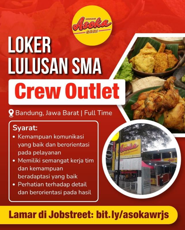 Buat Lulusan SMA! Warung Asoka Sari Bandung Buka Loker Crew Outlet 2 image 16